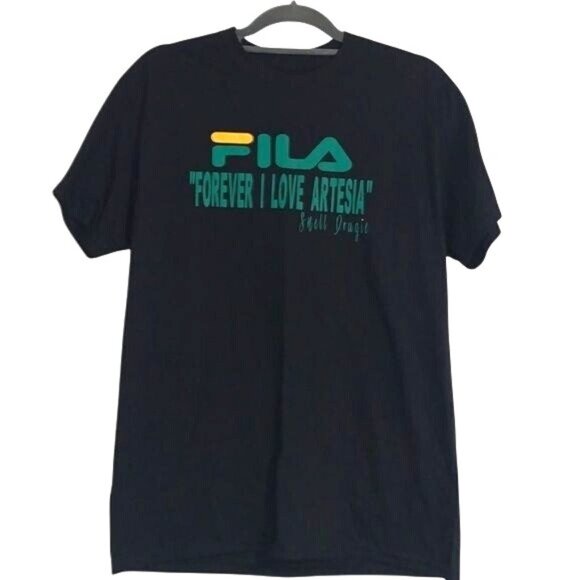 Fila "Forever I Love Artesia" Black Graphic Tee M - Picture 1 of 7